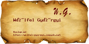 Wölfel Györgyi névjegykártya